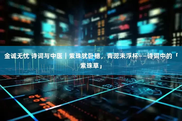 金诚无忧 诗词与中医｜紫珠犹卧穗，青蕊未浮杯——诗词中的「紫珠草」