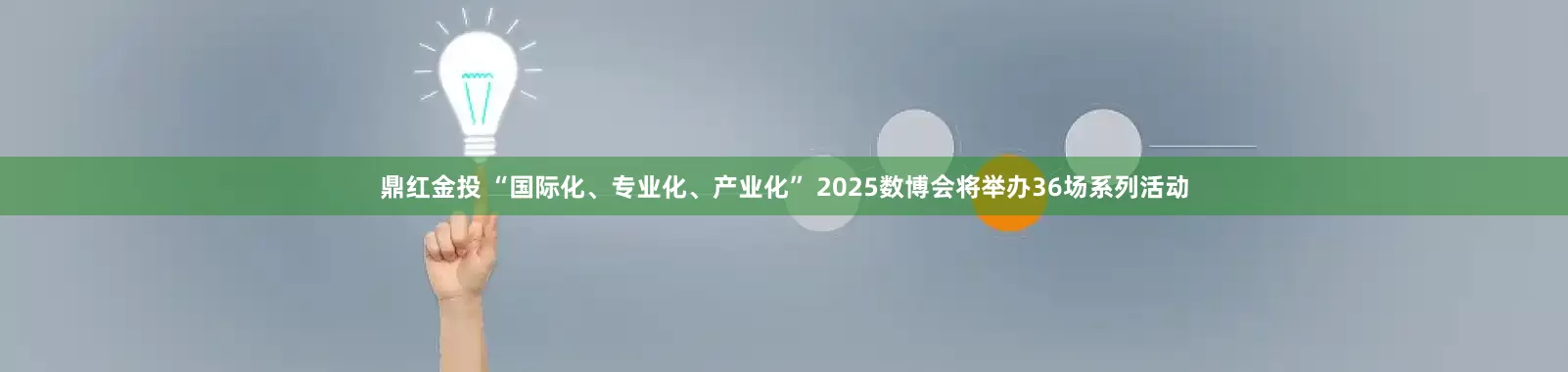 鼎红金投 “国际化、专业化、产业化” 2025数博会将举办36场系列活动